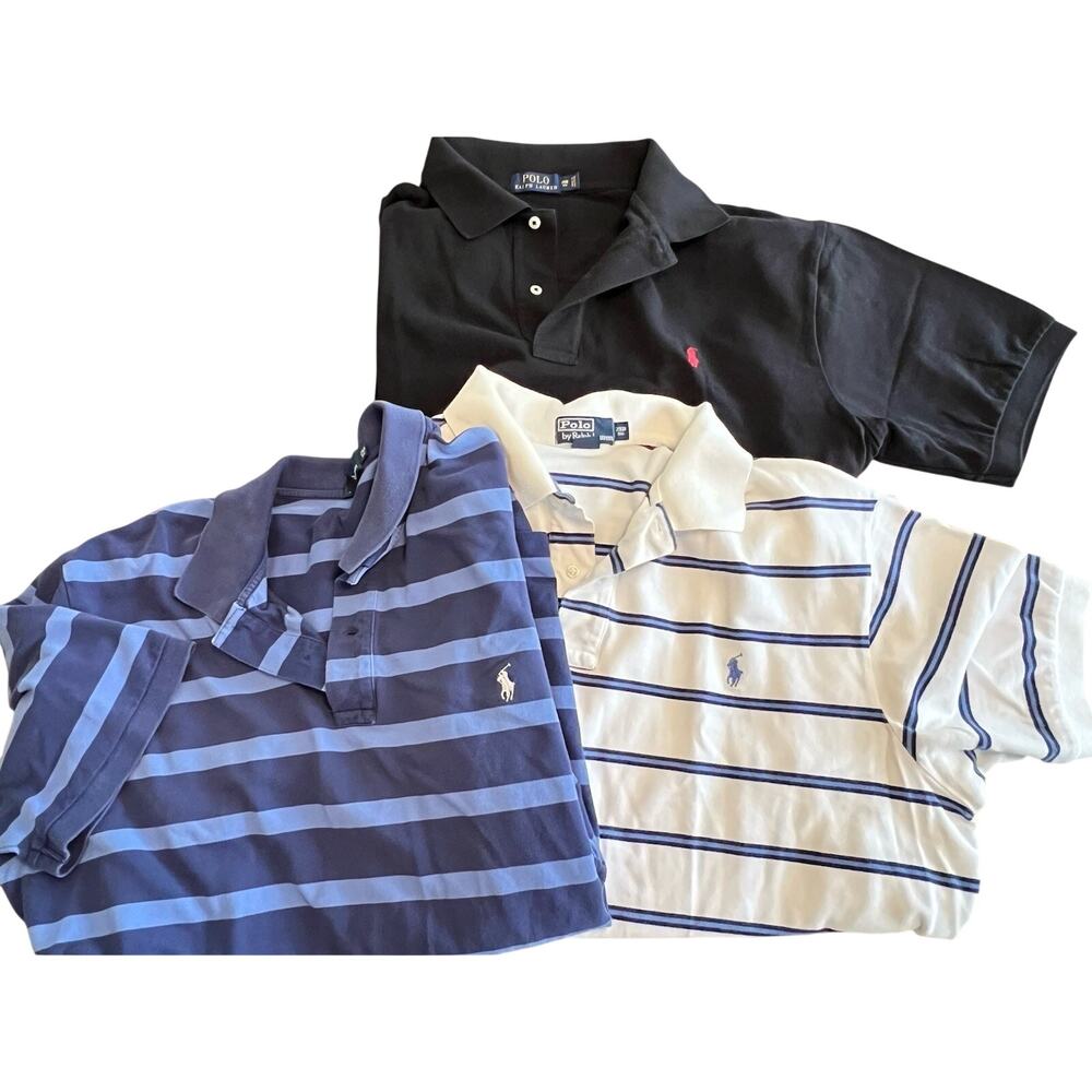 Polo Ralph Lauren Men's Polo Shirt 2XB Big & Tall Short Sleeve Cotton Lot Of 3